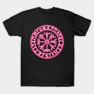 Neon Vegvisir - Viking Runic Compass T-Shirt